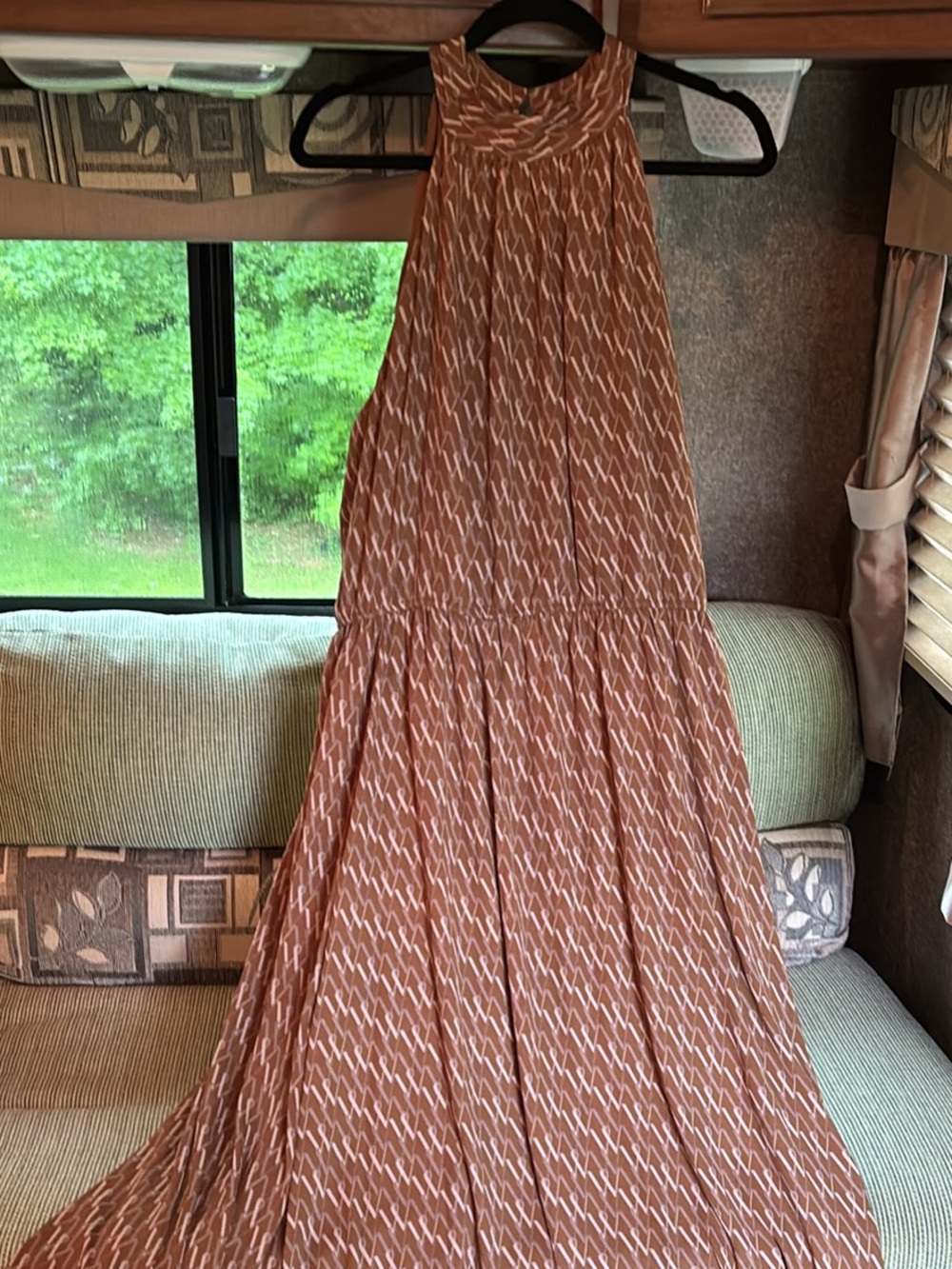 Worthington Rust Brown Patterned Maxi Dress